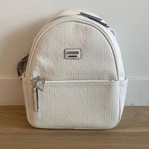GUESS white mini backpack